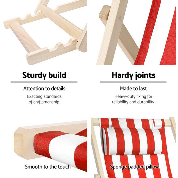 Artiss Outdoor Furniture Sun Lounge Chairs Deck Chair Folding Wooden Beach Patio freeshipping - Awezingly