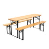 Gardeon Wooden Outdoor Foldable Bench Set - Natural