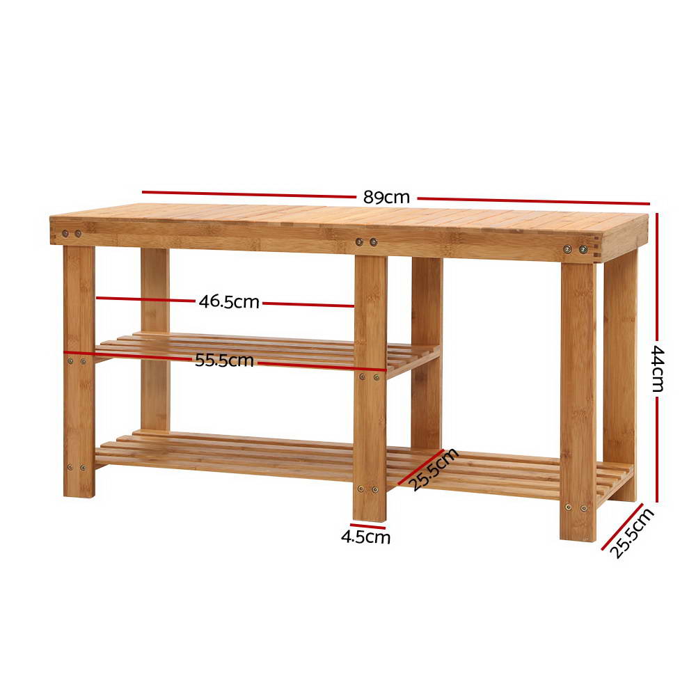 Artiss Bamboo Shoe Rack Bench freeshipping - Awezingly