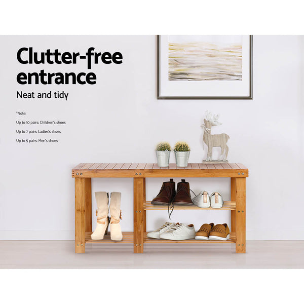 Artiss Bamboo Shoe Rack Bench freeshipping - Awezingly