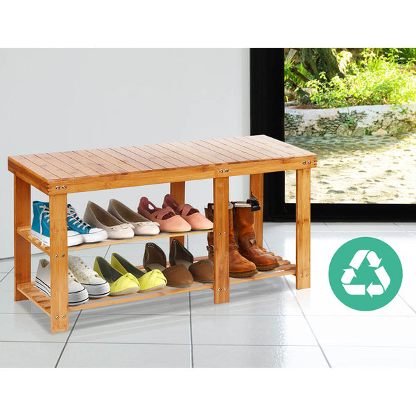 Artiss Bamboo Shoe Rack Bench freeshipping - Awezingly