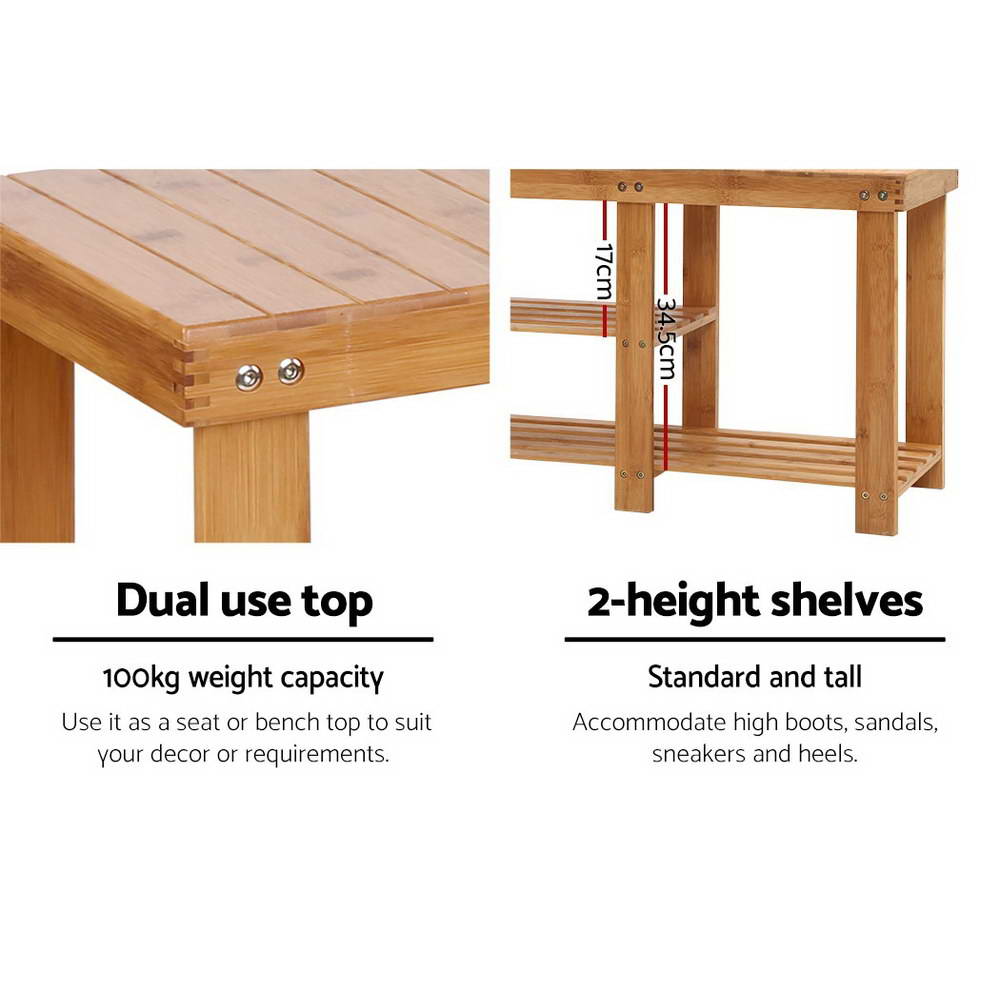 Artiss Bamboo Shoe Rack Bench freeshipping - Awezingly
