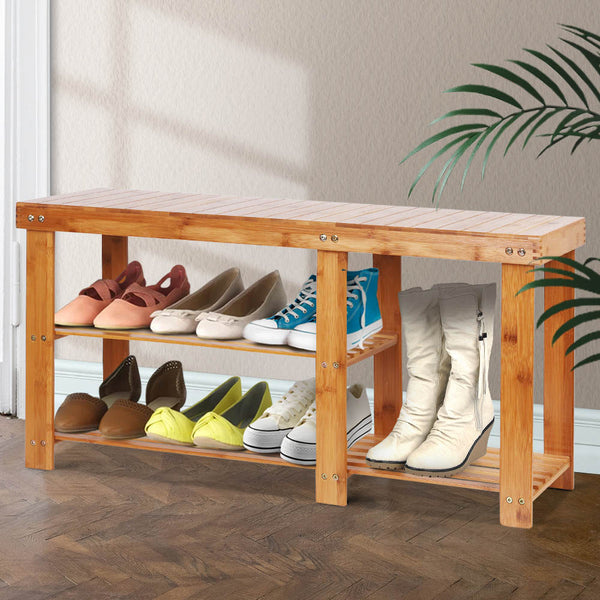 Artiss Bamboo Shoe Rack Bench freeshipping - Awezingly