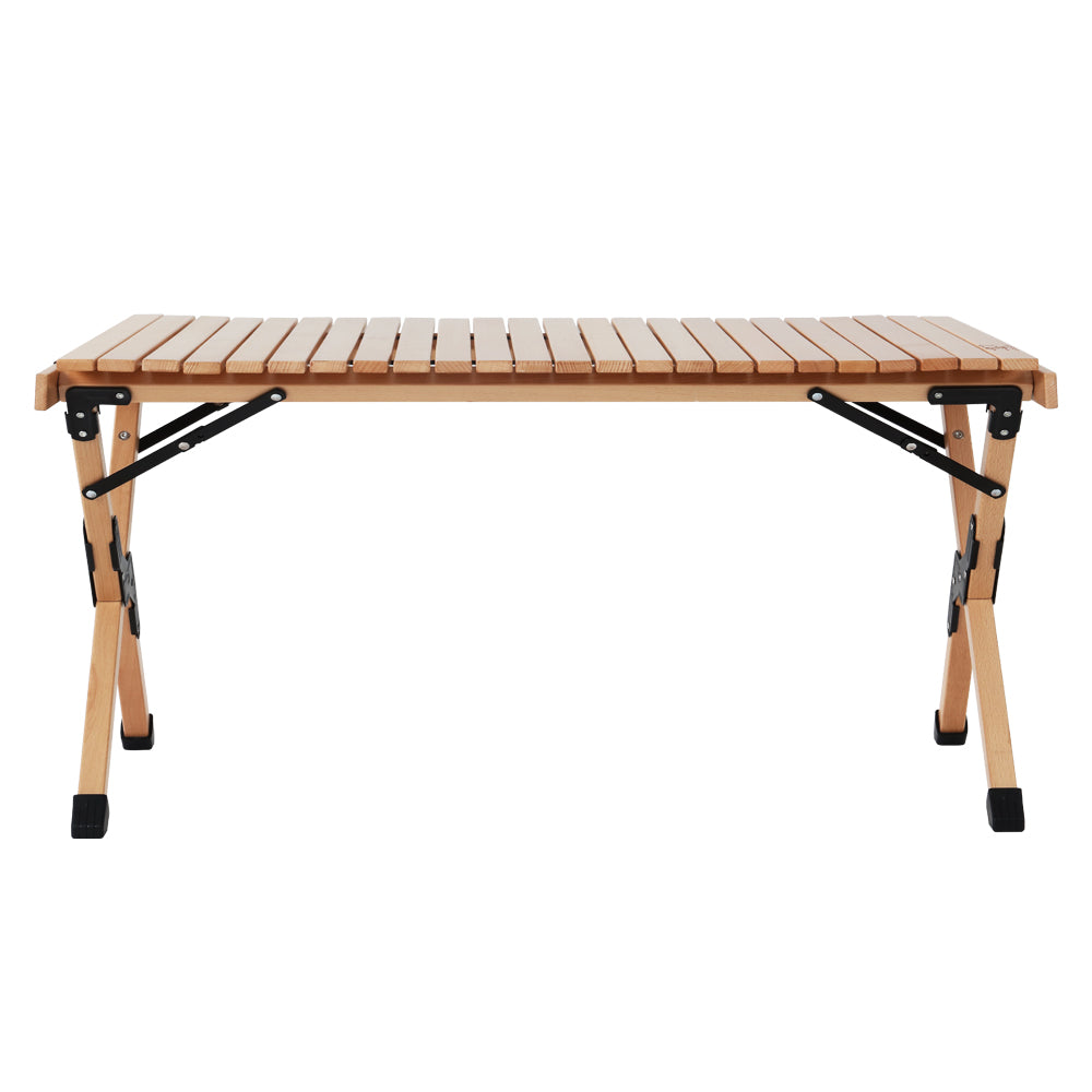 Gardeon Outdoor Furniture Wooden Egg Roll Picnic Table Camping Desk 90CM Gardeon