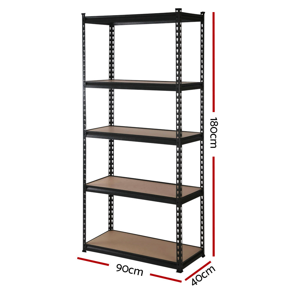 Giantz 4X1.8M Garage Shelving Warehouse Rack Storage Shelves Pallet Racking Black Giantz