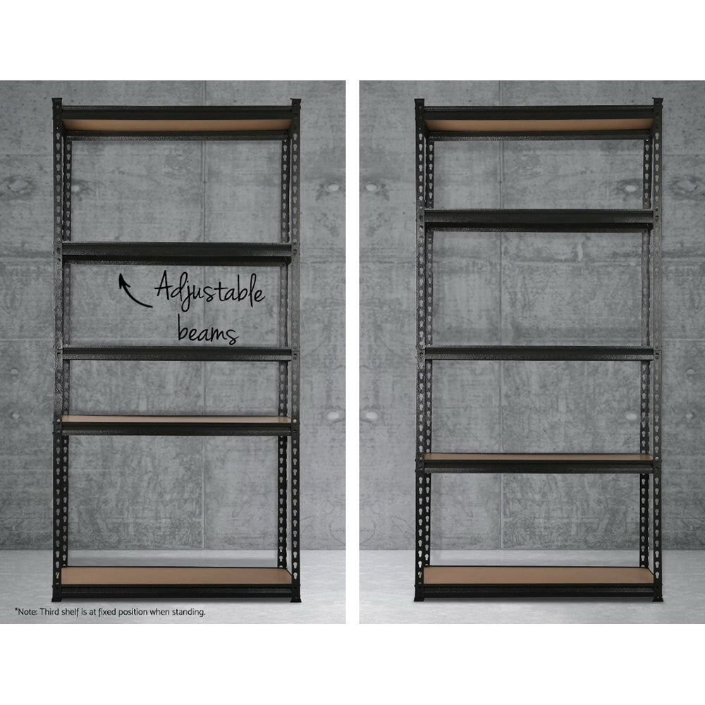 Giantz 4X1.8M Garage Shelving Warehouse Rack Storage Shelves Pallet Racking Black Giantz