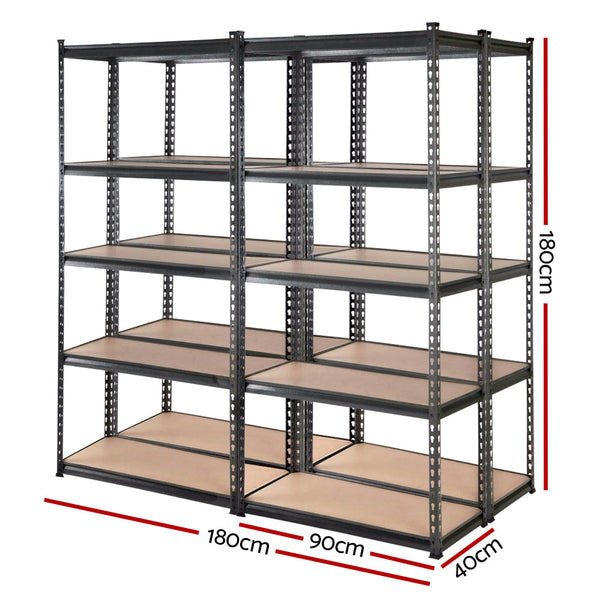 Giantz 4X1.8M Garage Shelving Warehouse Rack Storage Shelves Pallet Racking Charcoal Giantz