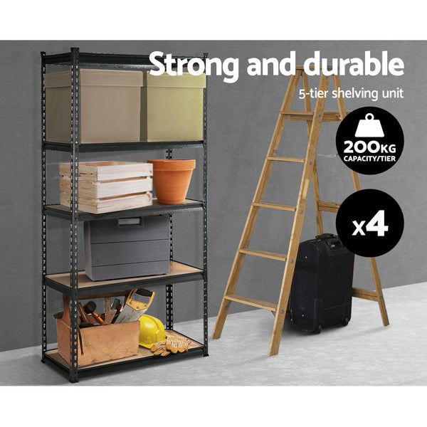 Giantz 4X1.8M Garage Shelving Warehouse Rack Storage Shelves Pallet Racking Charcoal Giantz