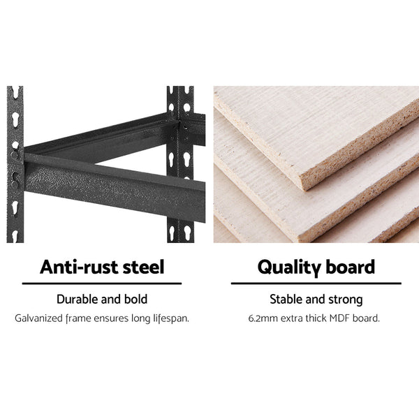 Giantz 4X1.8M Garage Shelving Warehouse Rack Storage Shelves Pallet Racking Charcoal Giantz