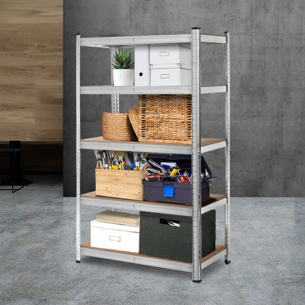 Giantz 1.8M Warehouse Racking Rack Shelving Garage Steel Metal Storage Shelves Silver freeshipping - Awezingly
