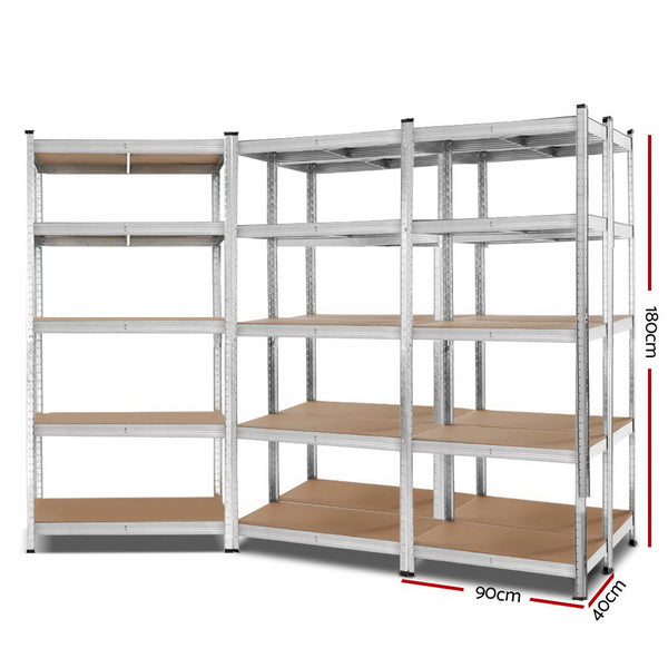 Giants 5x1.8M Warehouse Shelving Rack Racking Garage Metal Storage Shelves freeshipping - Awezingly