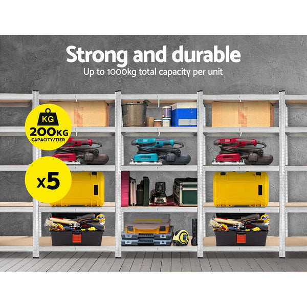 Giants 5x1.8M Warehouse Shelving Rack Racking Garage Metal Storage Shelves freeshipping - Awezingly