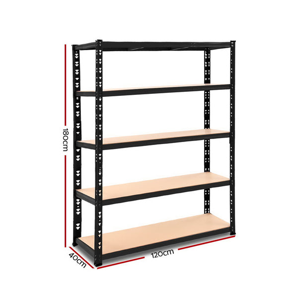 Giantz 1.8M Warehouse Racking Shelving Storage Shelf Garage Shelves Rack Steel Black freeshipping - Awezingly