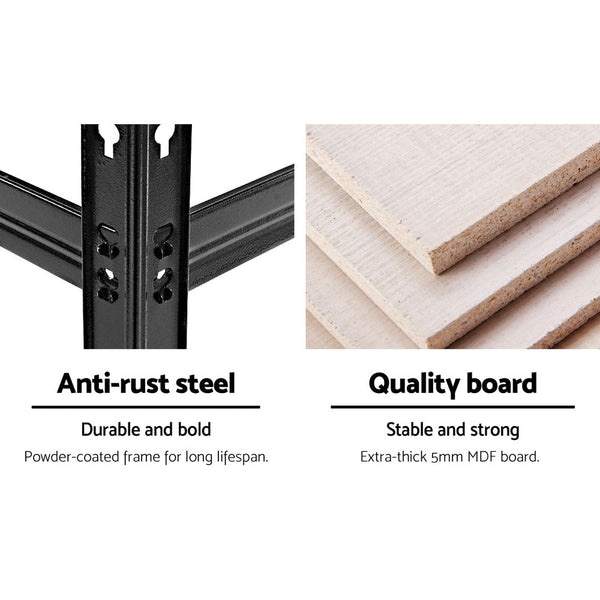 Giantz 2.4MX1.8M Garage Shelving Warehouse Rack Pallet Racking Storage Steel Black Giantz