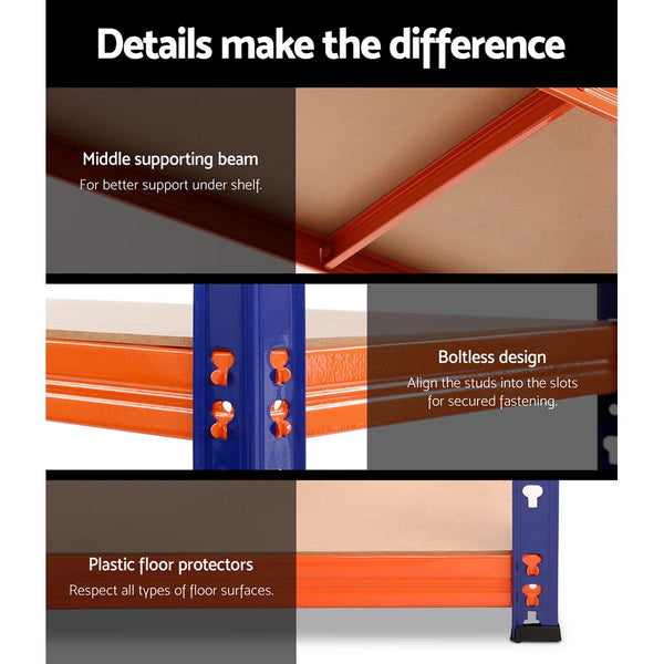 Giantz 1.8M Warehouse Racking Shelving Storage Shelf Garage Shelves Rack Steel freeshipping - Awezingly