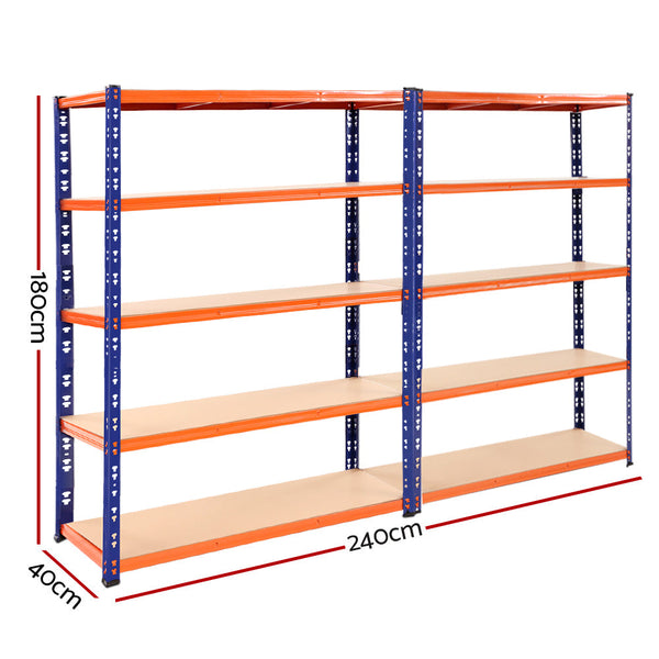 Giantz 2.4MX1.8M Garage Shelving Warehouse Rack Pallet Racking Storage Steel Orange&Blue Giantz