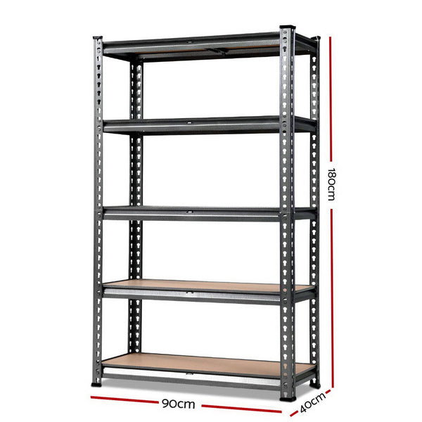 1.8M 5-Shelves Steel Warehouse Shelving Racking Garage Storage Rack Grey freeshipping - Awezingly