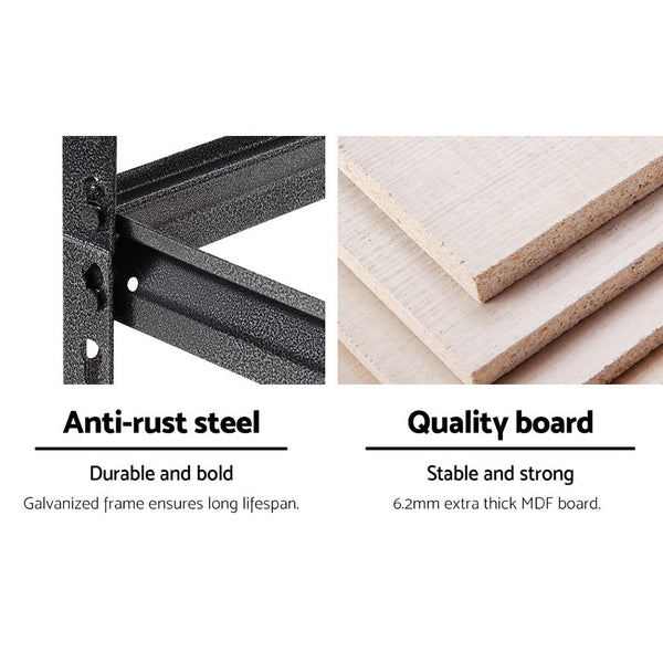 1.8M 5-Shelves Steel Warehouse Shelving Racking Garage Storage Rack Grey freeshipping - Awezingly