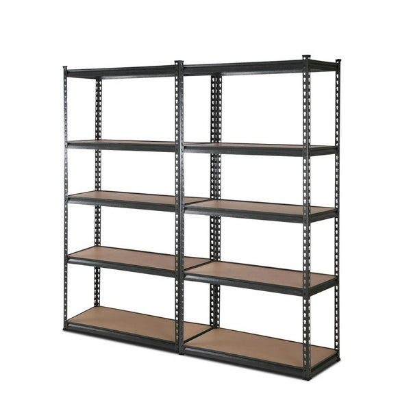2x1.8M 5-Shelves Steel Warehouse Shelving Racking Garage Storage Rack Grey freeshipping - Awezingly