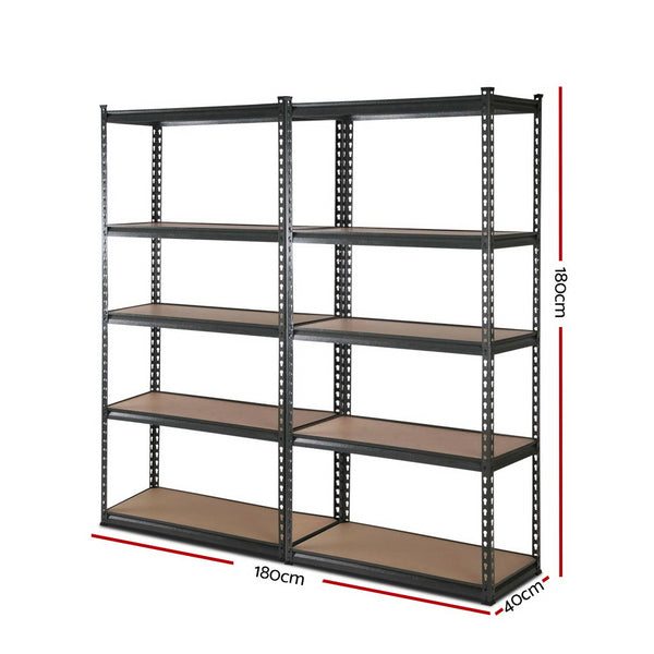 2x1.8M 5-Shelves Steel Warehouse Shelving Racking Garage Storage Rack Grey freeshipping - Awezingly