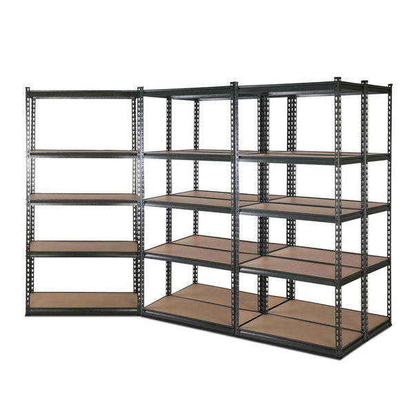 5x1.8M 5-Shelves Steel Warehouse Shelving Racking Garage Storage Rack Grey freeshipping - Awezingly