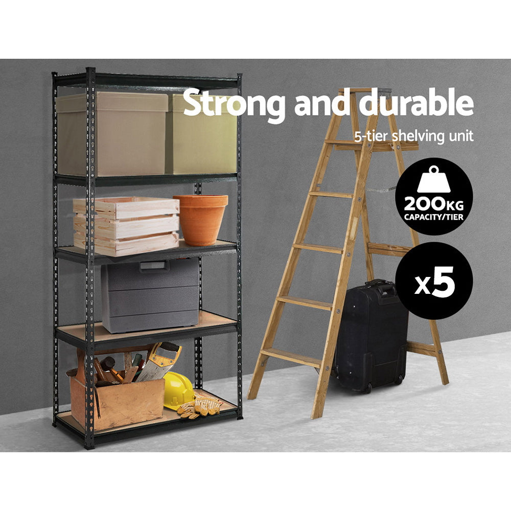 5x1.8M 5-Shelves Steel Warehouse Shelving Racking Garage Storage Rack Grey freeshipping - Awezingly