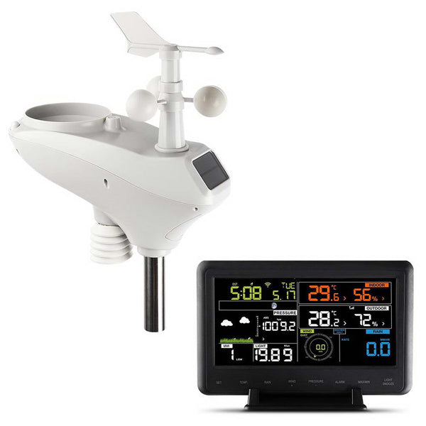 Devanti Wireless WiFi Professional Weather Station Solar Sensor LCD UV Light Devanti