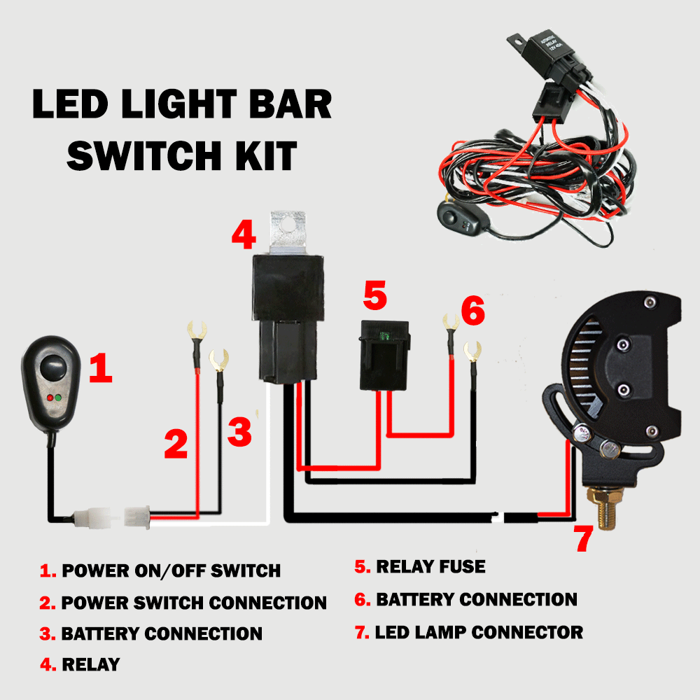 2way LED Universal Driving light Wiring Loom Harness 12V 24V 40A Relay Switch Does not apply