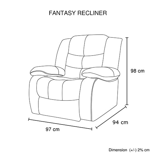 Fantasy Recliner Pu Leather 1R Black freeshipping - Awezingly