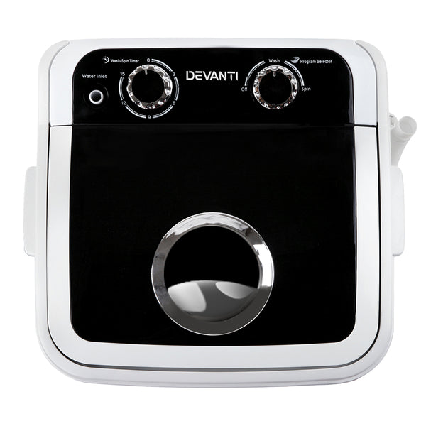 Devanti 4.6KG Mini Portable Washing Machine - Black freeshipping - Awezingly