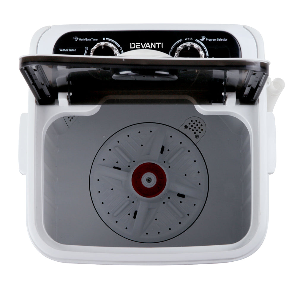 Devanti 4.6KG Mini Portable Washing Machine - Black freeshipping - Awezingly