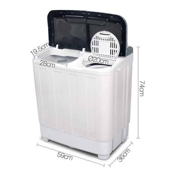 Devanti 5KG Mini Portable Washing Machine - White freeshipping - Awezingly