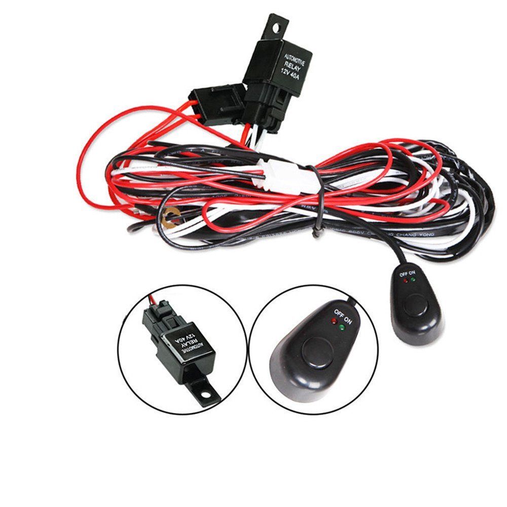2way LED Universal Driving light Wiring Loom Harness 12V 24V 40A Relay Switch Does not apply