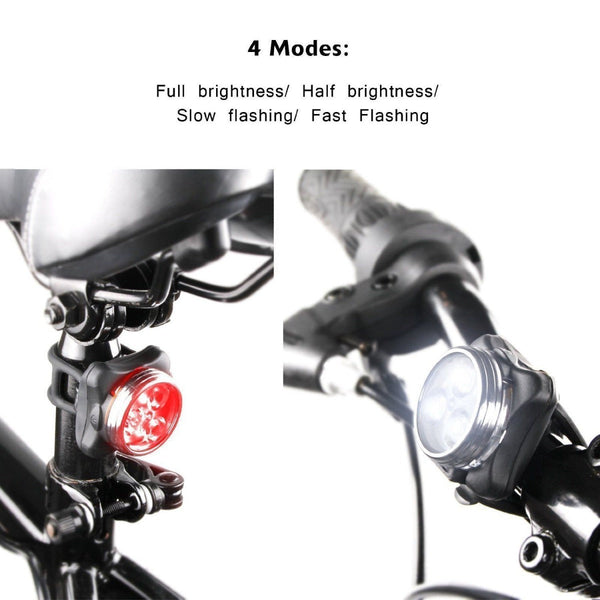 Waterproof Bicycle Bike Lights Front Rear Tail Light Lamp USB Rechargeable IPX4 Does not apply